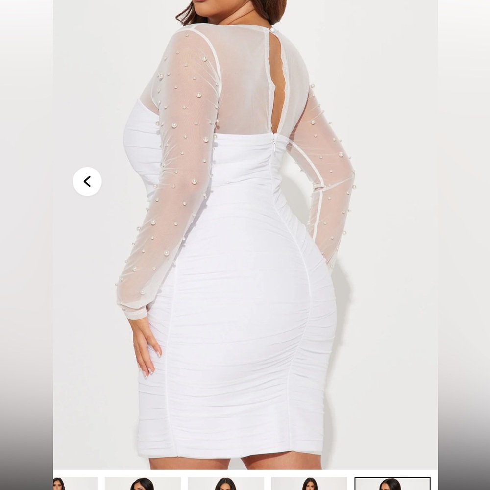 Fashionova curve white pearl dress 1x-2x - Picture 3 of 6